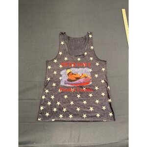 Alan Jackson Hotter Than A Hoochie Coochie Star Graphic Tank Top Gray Large